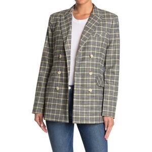 Current/Elliott Women's Blazer Oversized the Demi Plaid Double Breasted size 2